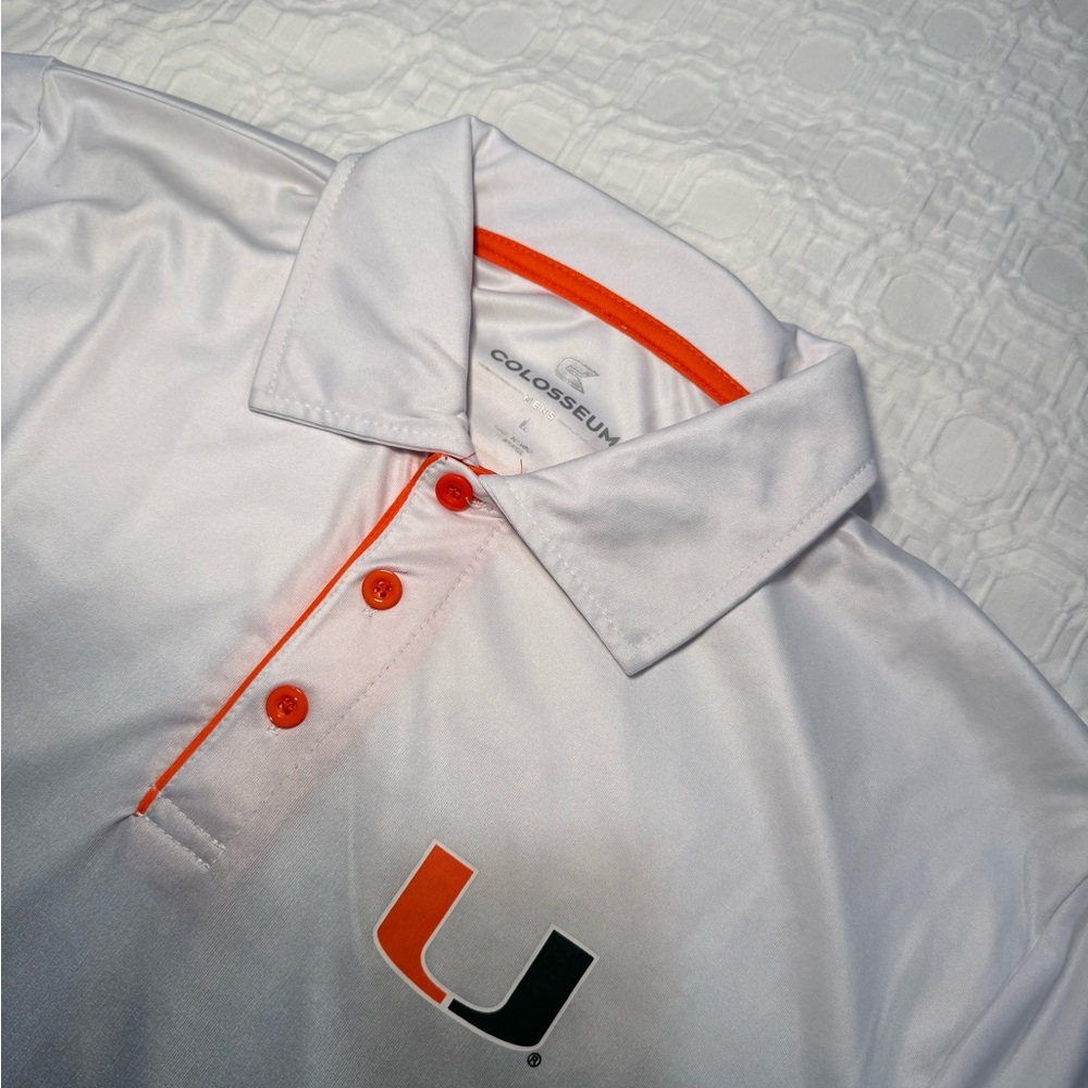 Colosseum UMiami White Polo with Orange Highlights